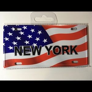 NEW YORK USA FLAG License Plate Novelty Fridge Magnet Souvenir 6X3 inches